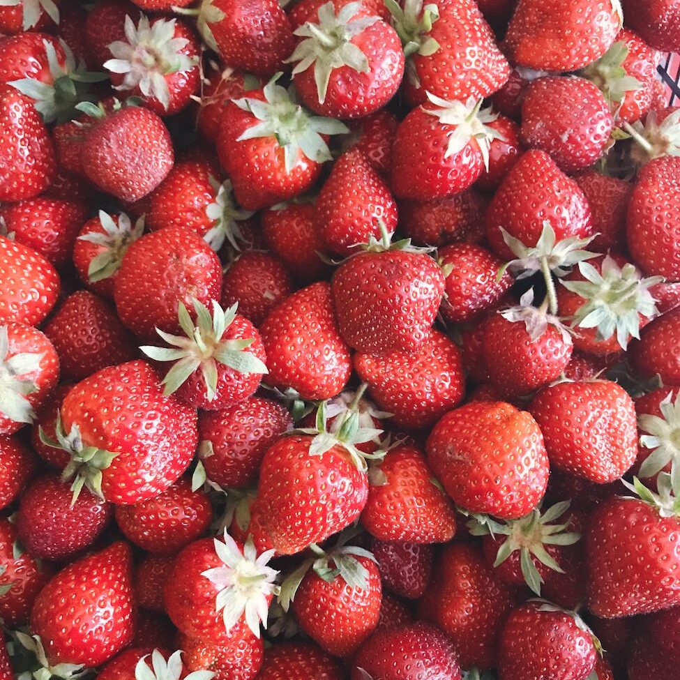 red strawberry fruit lot